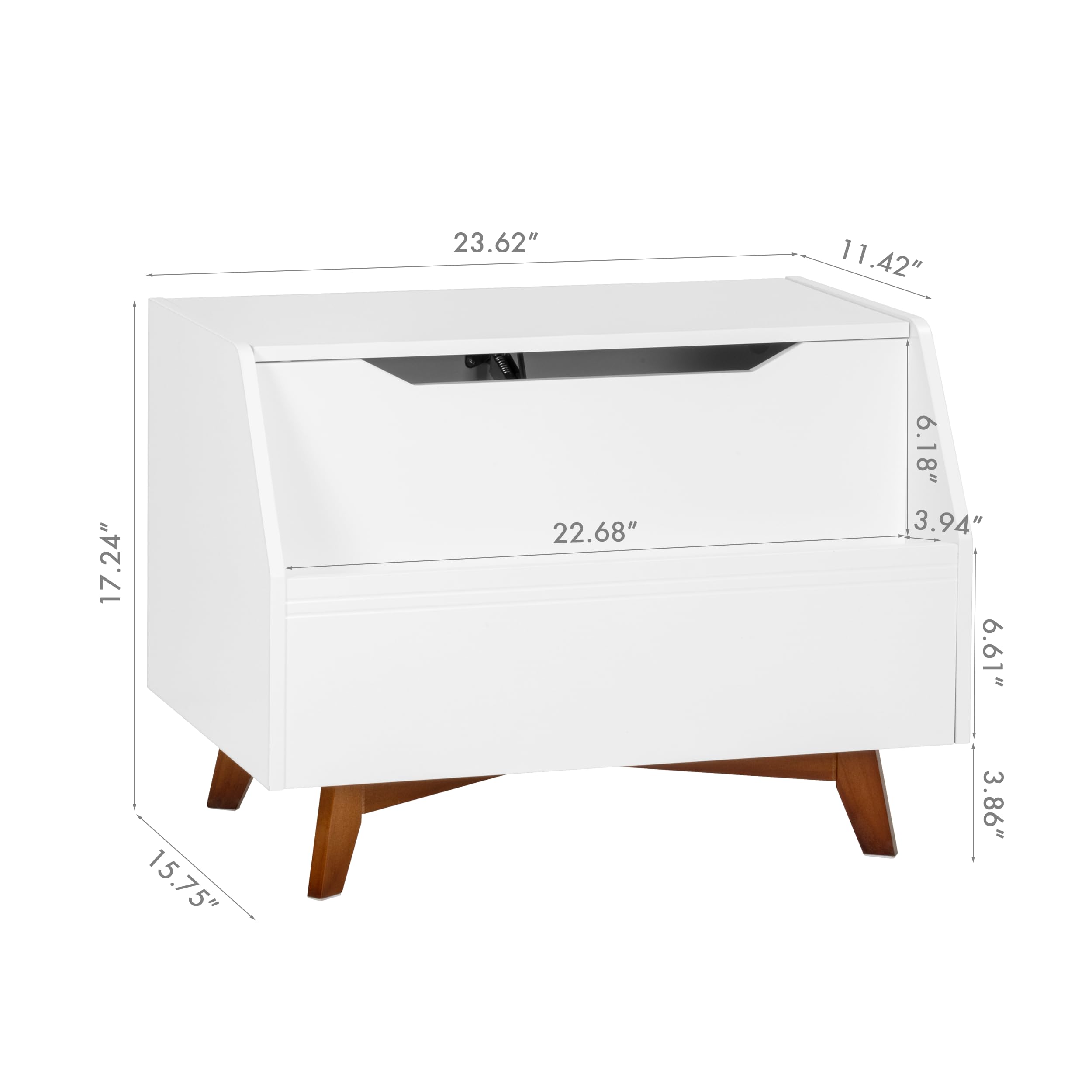 UTEX Kids Toy Box spacious interior for big toys and books.