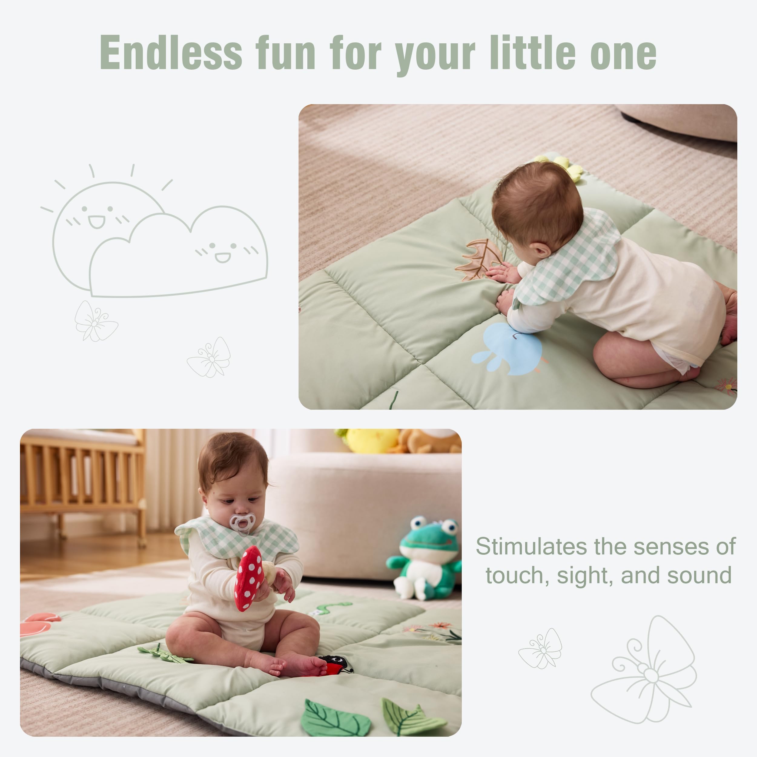 UTEX leaves crinkle feature delivers gentle rustle for sensory development
