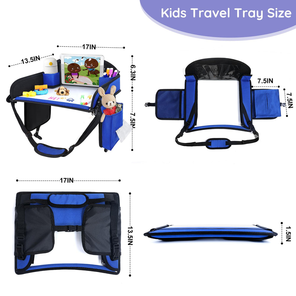 UTOLOVE travel tray with mesh pockets supports water bottles and art supplies