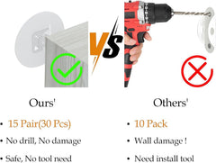 Close-up of Utook adhesive anchors showing strong grip for sturdy furniture