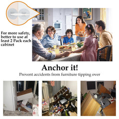 Utook anti-tip nylon straps closeup show strong, adjustable security.