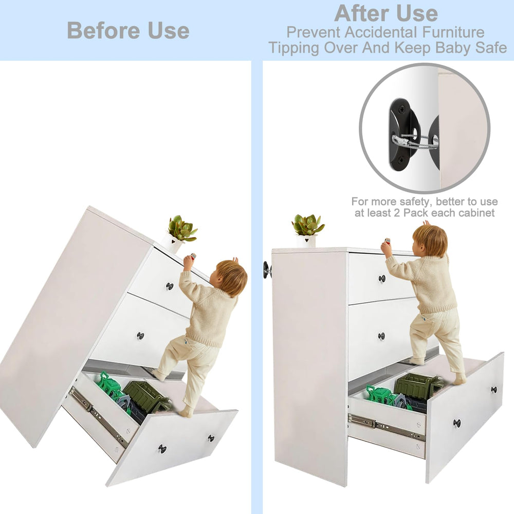 Utook anti-tip wall anchor with screw closure ready for quick release