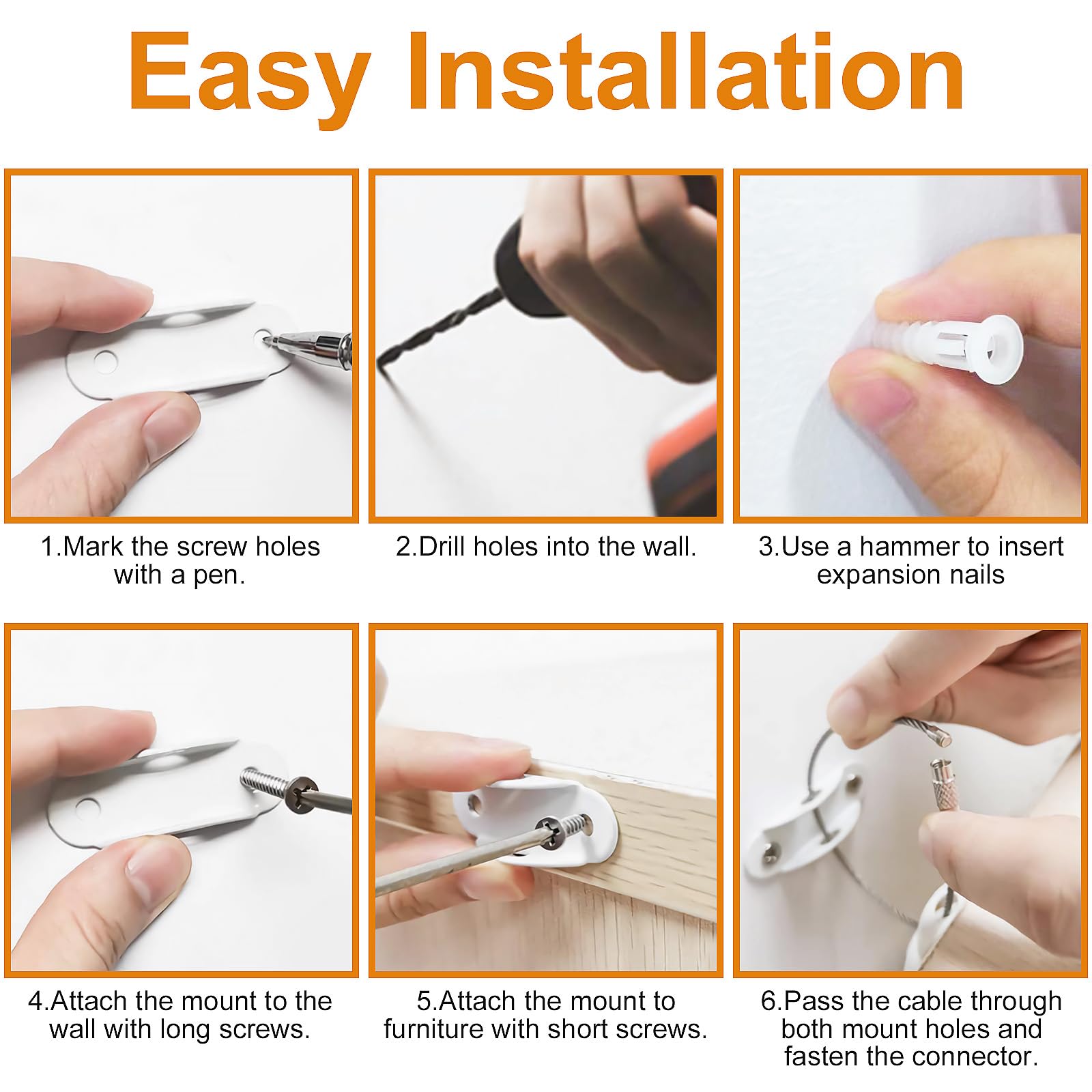 Utook heavy-duty wall anchors fit wardrobes and bookshelves securely