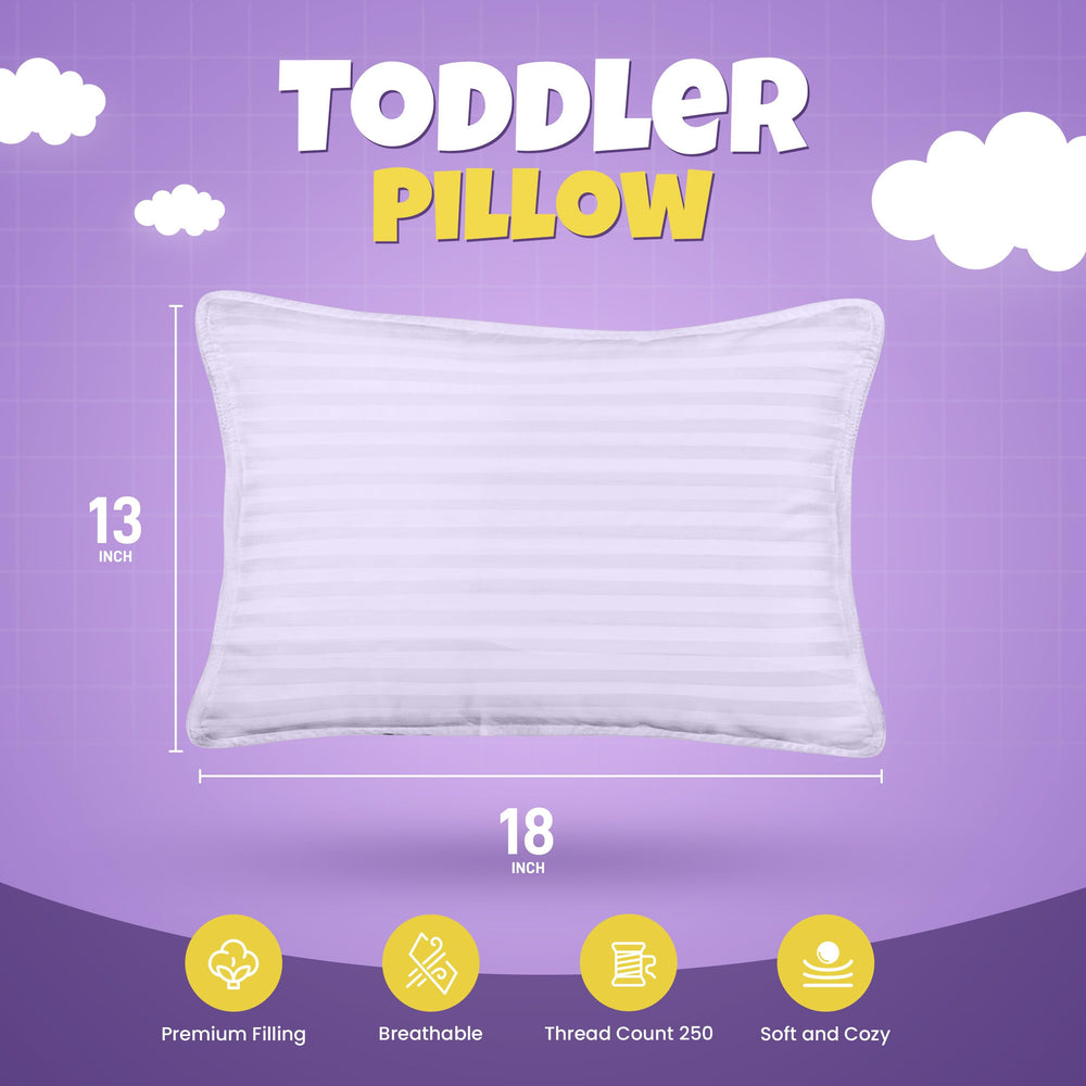 Utopia Bedding toddler pillow lavender pack side sleep — helps keep neck alignment during naps.