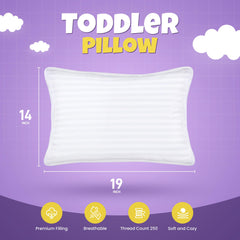 Utopia Bedding toddler pillow with soft cotton-blend cover for breathable nap time.