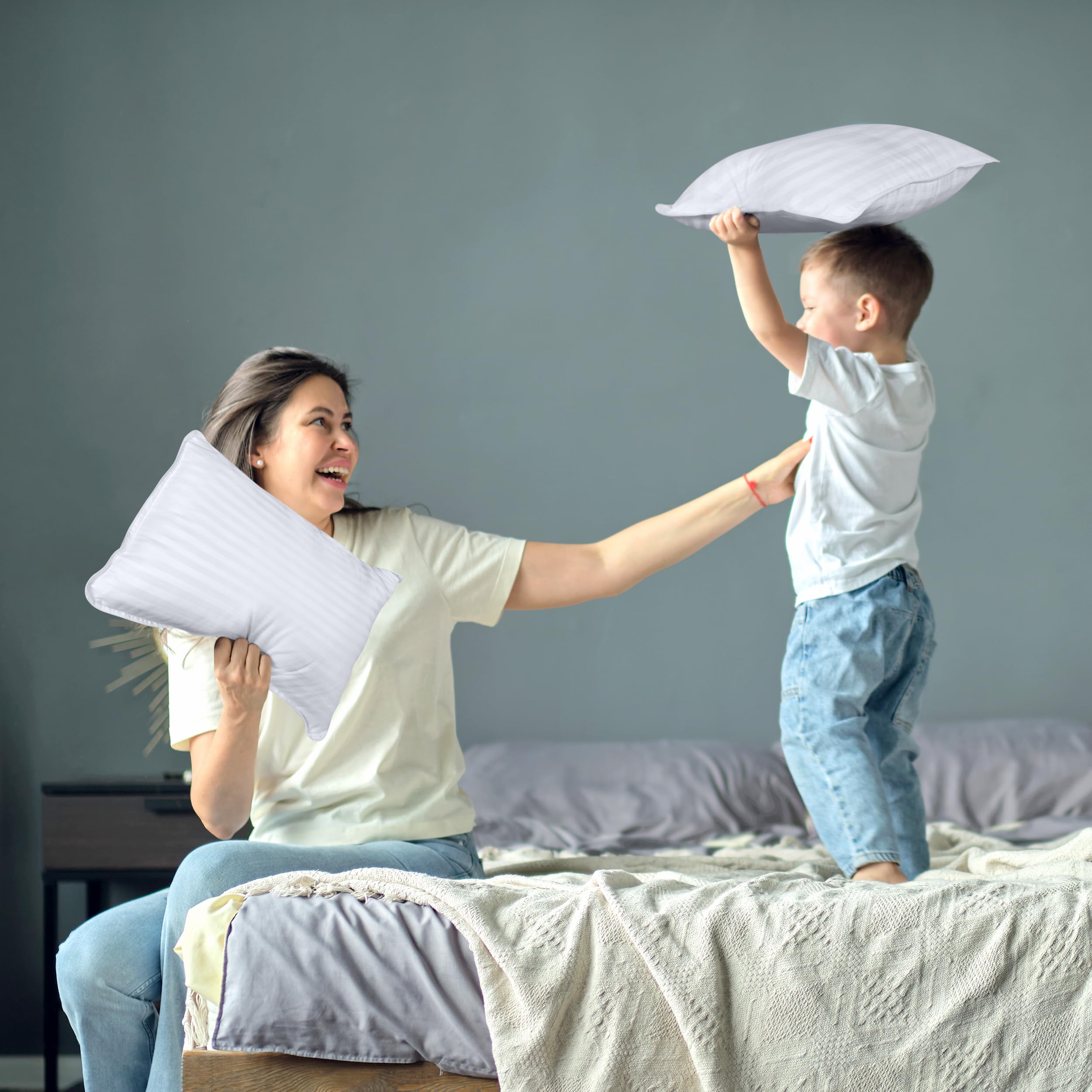 Utopia Bedding toddler pillow travel-ready design fits car seats or strollers.