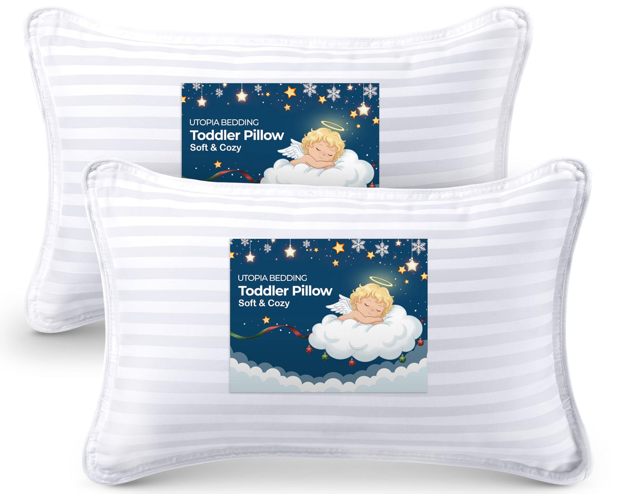 Utopia Bedding Youth Pillow front view with soft cotton blend comfort for kids.