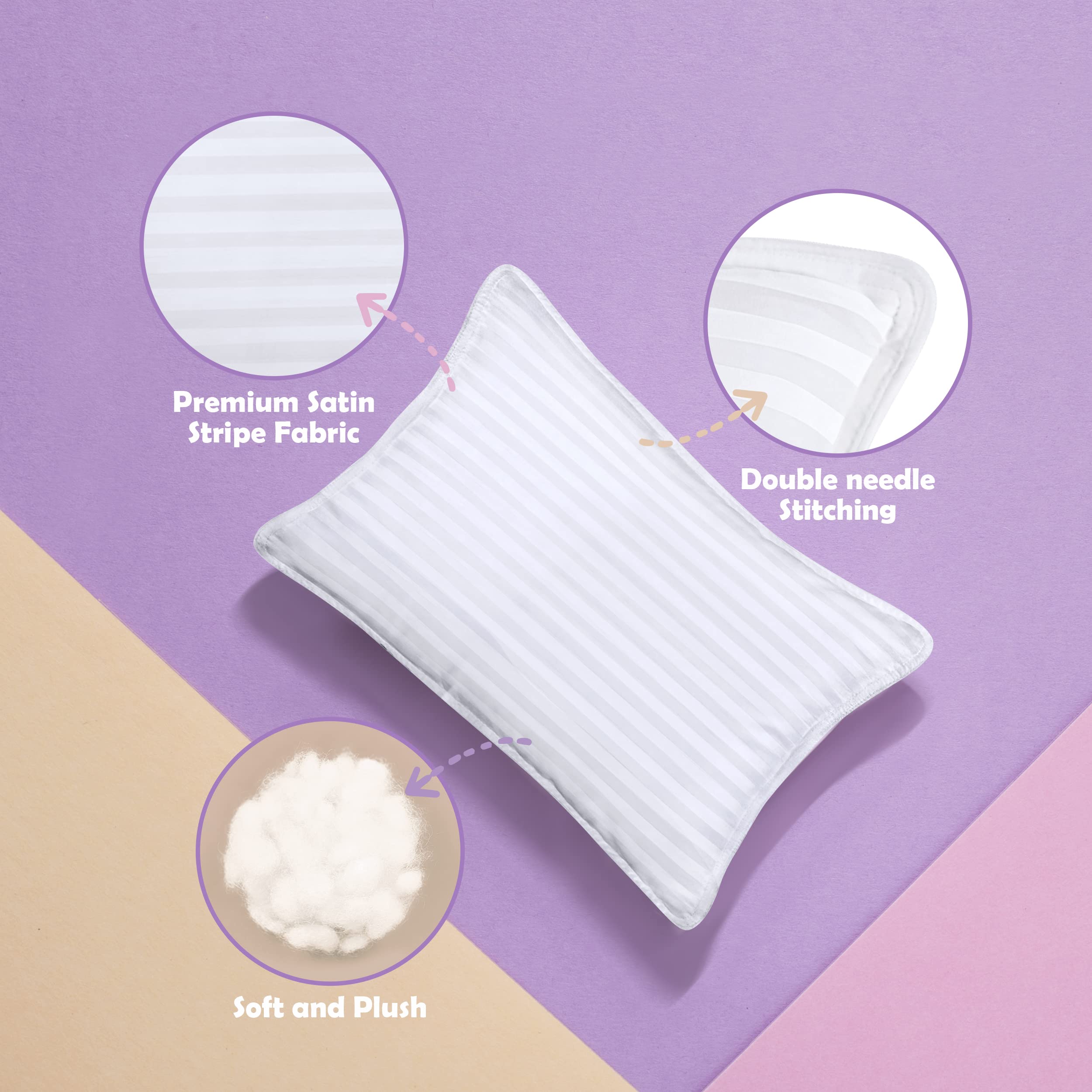 Utopia Bedding Youth Pillow polyester filling provides cushioned, kid-friendly comfort.