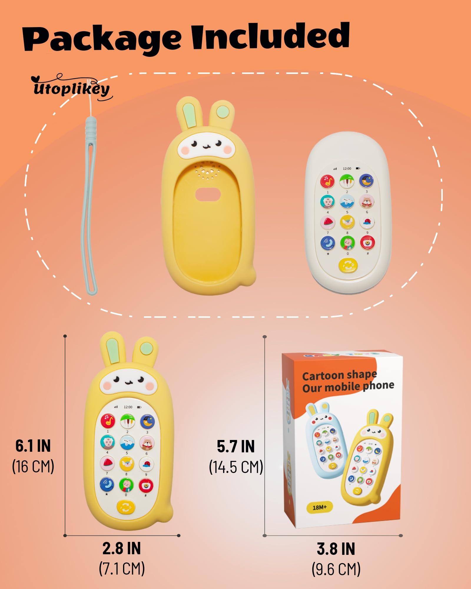 UTOPLIKEY safe, durable toy ideal for teething, learning, and pretend play