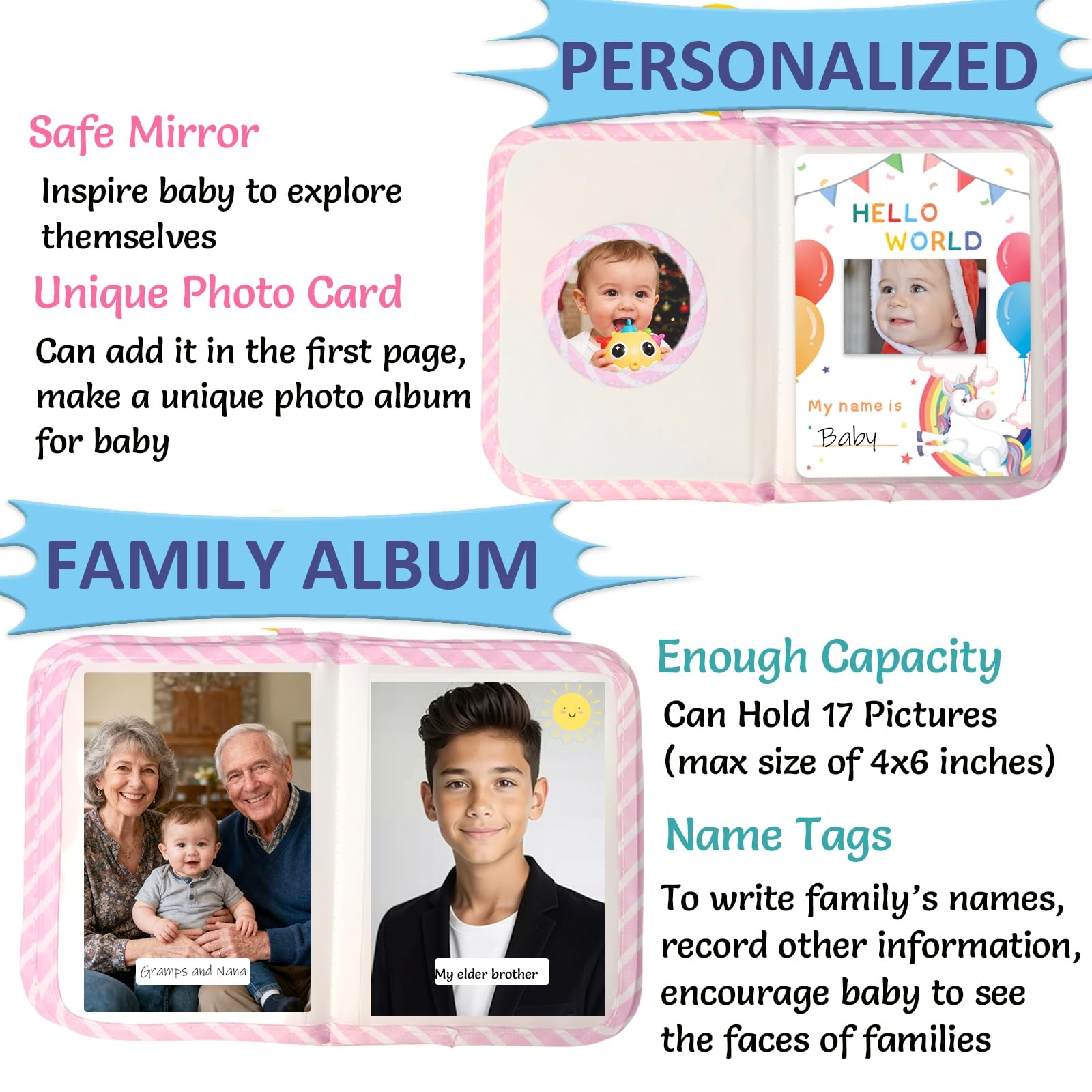 UTOPLIKEY baby-friendly mirror sparks curiosity and self-recognition.
