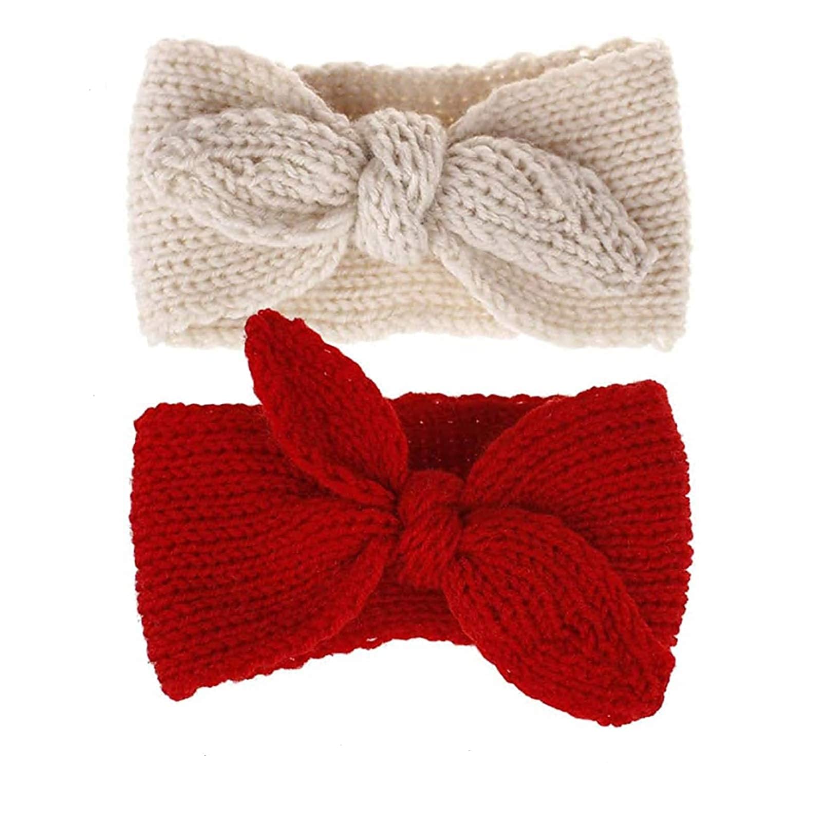 UTOWO rabbit ear headband in red beige for newborns, adds cute touch to photos