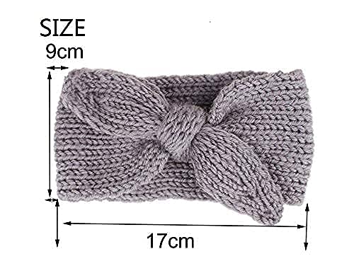 UTOWO winter headband red beige durable knit for outings