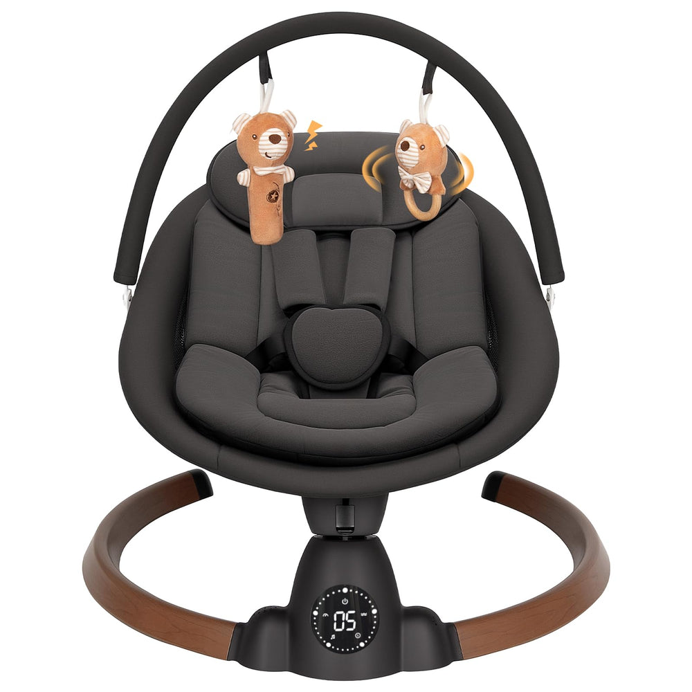 Uuoeebb baby swing frame shows sturdy aluminum base for stable use.