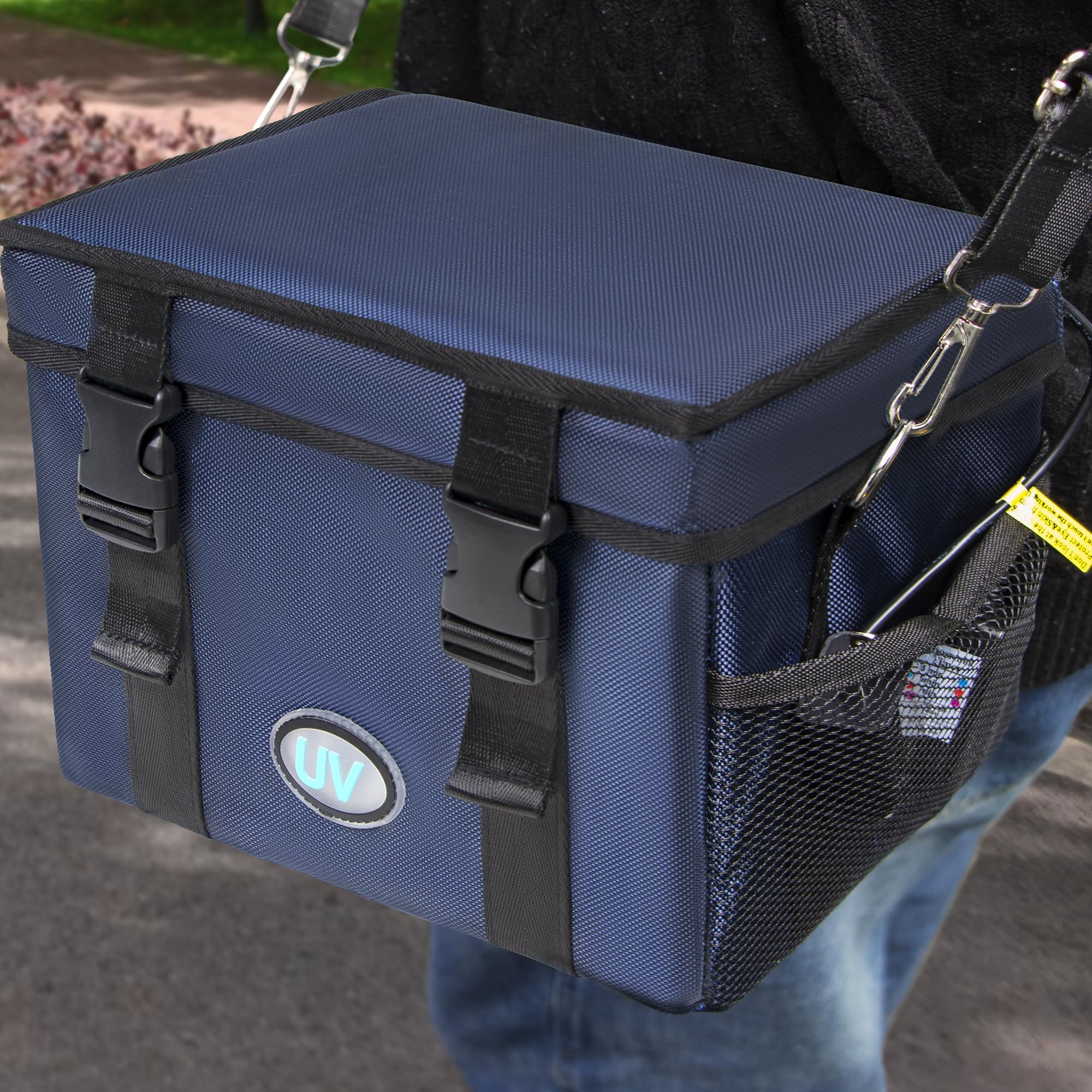 uvcoolplunge sturdy 12l box fits bottles, phones and towels for shared spaces.