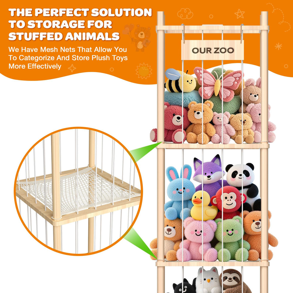 Uvellgift solid wood and steel construction offers durable kids' toy storage