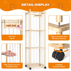 Uvellgift space-save stuffed animal cage fits neatly in a playroom corner