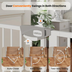 UWRVH Auto-Close Baby Gate pressure mount installs without tools.