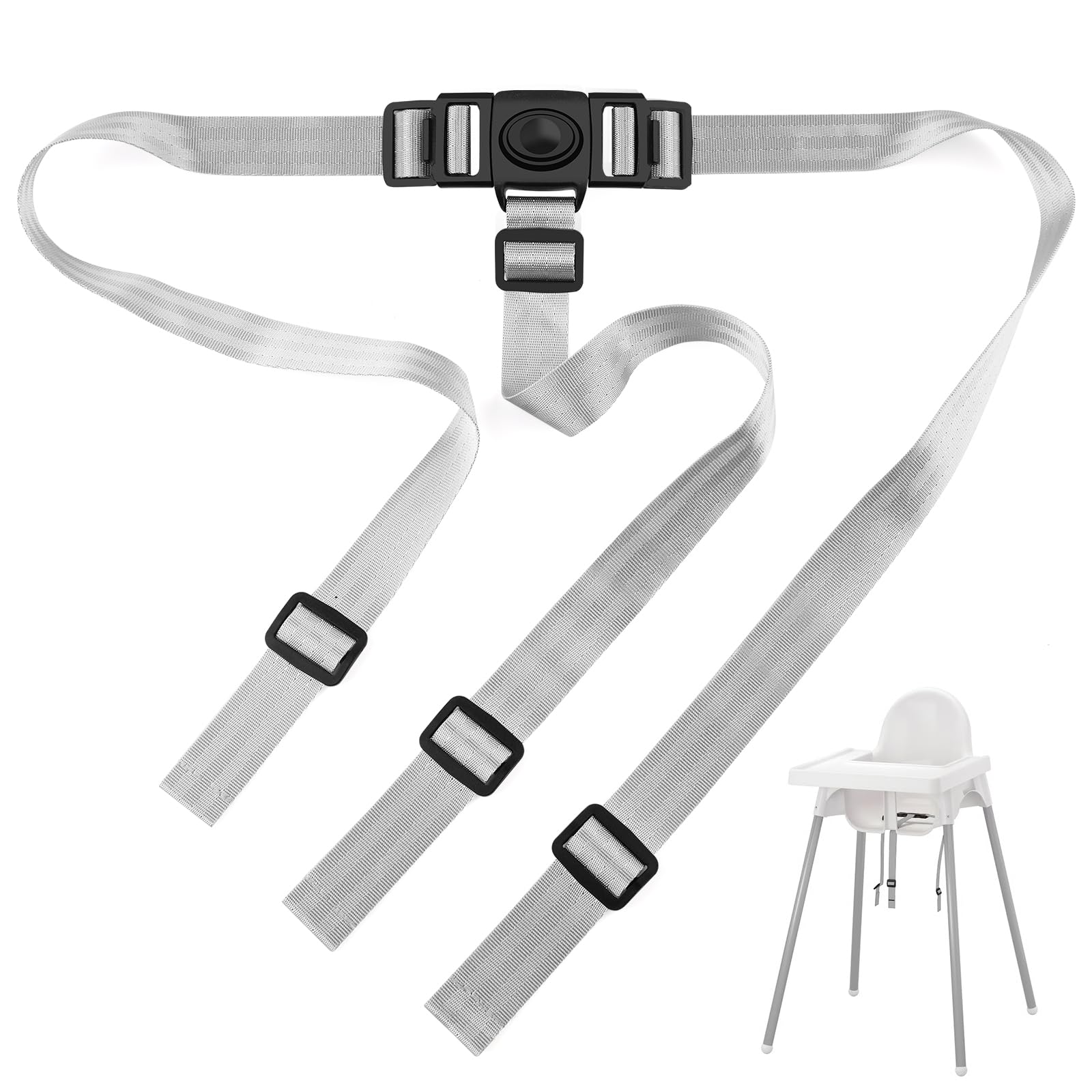 UWSTE high chair straps antilop buckle close-up for secure, effortless mealtimes.