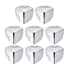 uxcell metal box corner protector chrome-plated close-up showing edge protection
