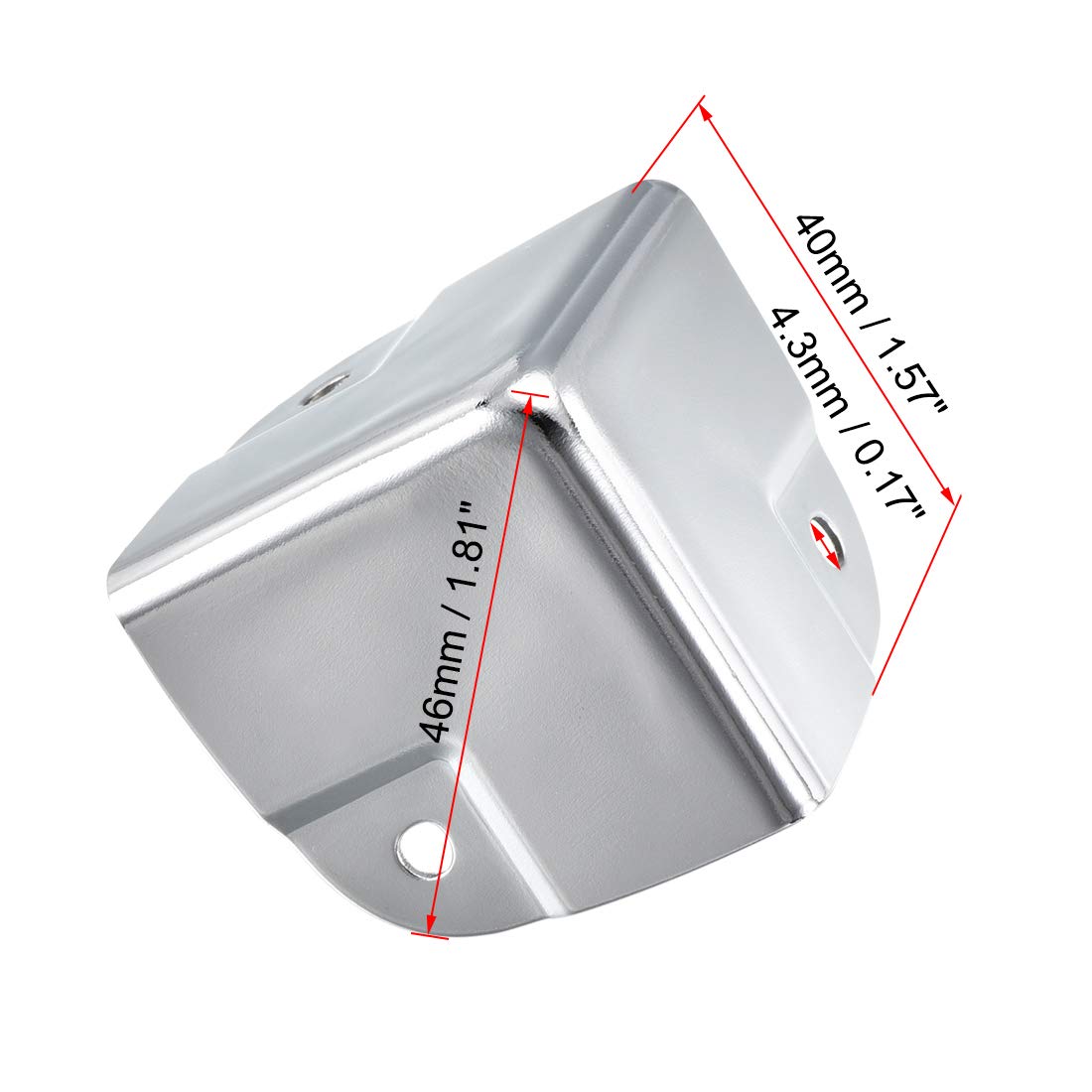 uxcell corner protector installed, showing holes for pins or nails
