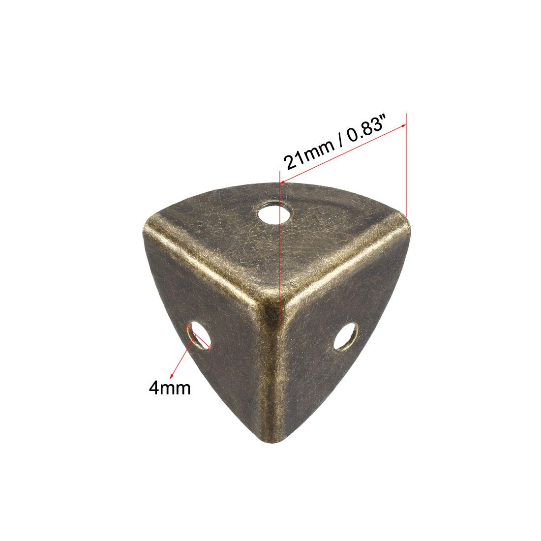 uxcell bronze tone corner guards close-up shows mounting holes for easy pin or nail installation.