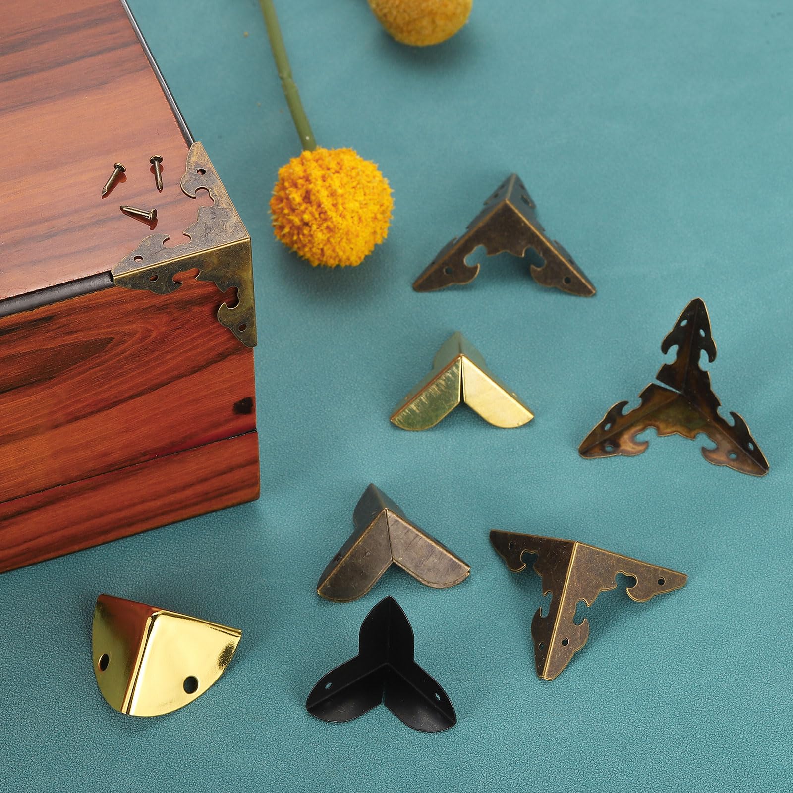 uxcell box edge guards on furniture corner image emphasizes stylish light-gold accent.