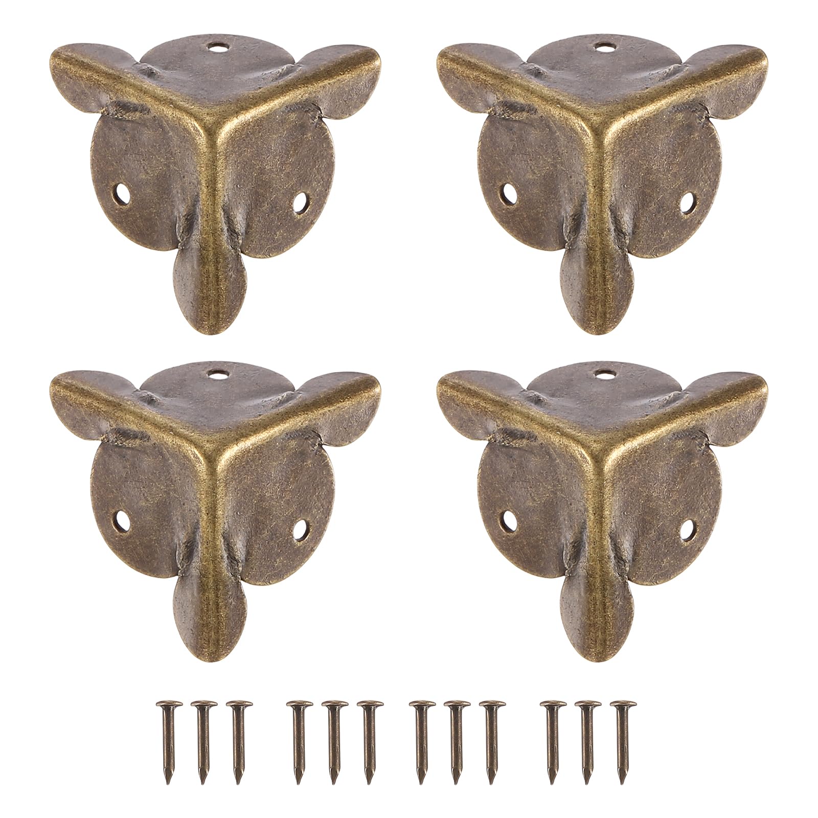 uxcell Bronze Box Edge Guard 32pcs set protects corners with vintage finish