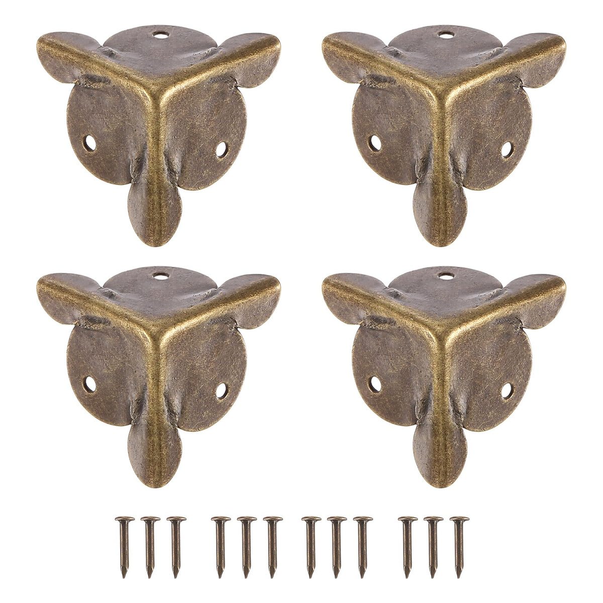 uxcell Bronze Box Edge Guard 32pcs set protects corners with vintage finish