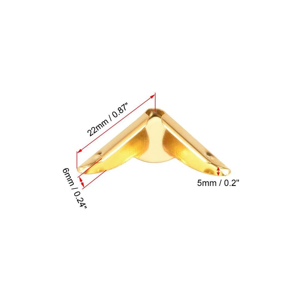 uxcell corner protectors in gold tone shown on a notebook highlight sleek protection and style