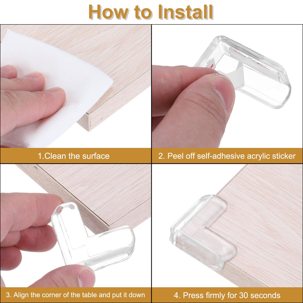 uxcell corner protectors installation easy: quick press-on fit for many furniture types