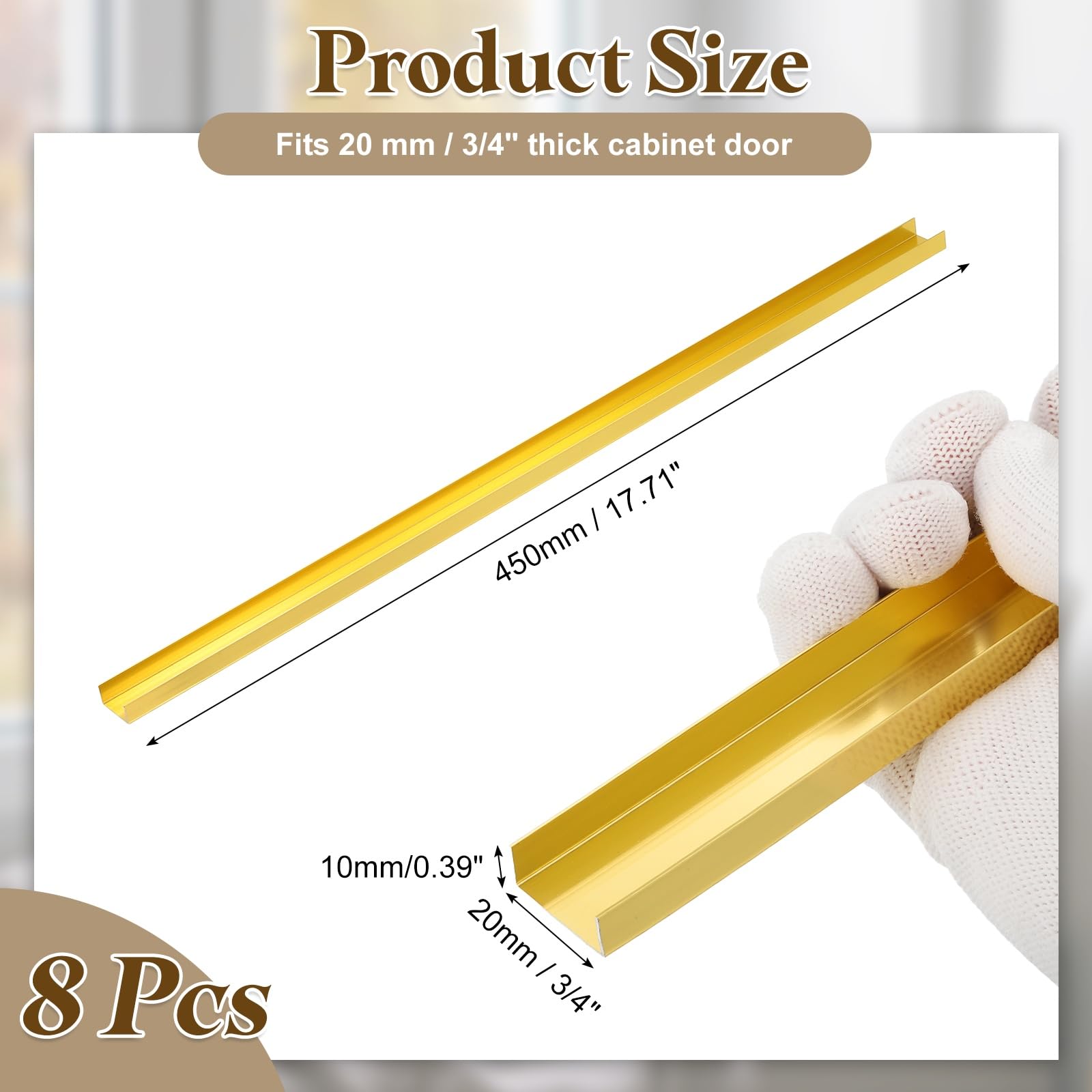 uxcell gold-finish cabinet edge protector complements modern kitchens and appliances.