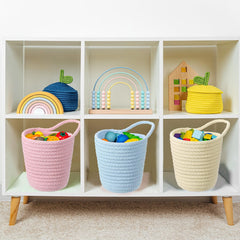 uxcell nursery-friendly basket used for toys and diapers keeps spaces tidy.