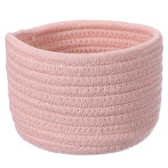 uxcell pink small cotton rope basket front view, soft texture for cozy storage