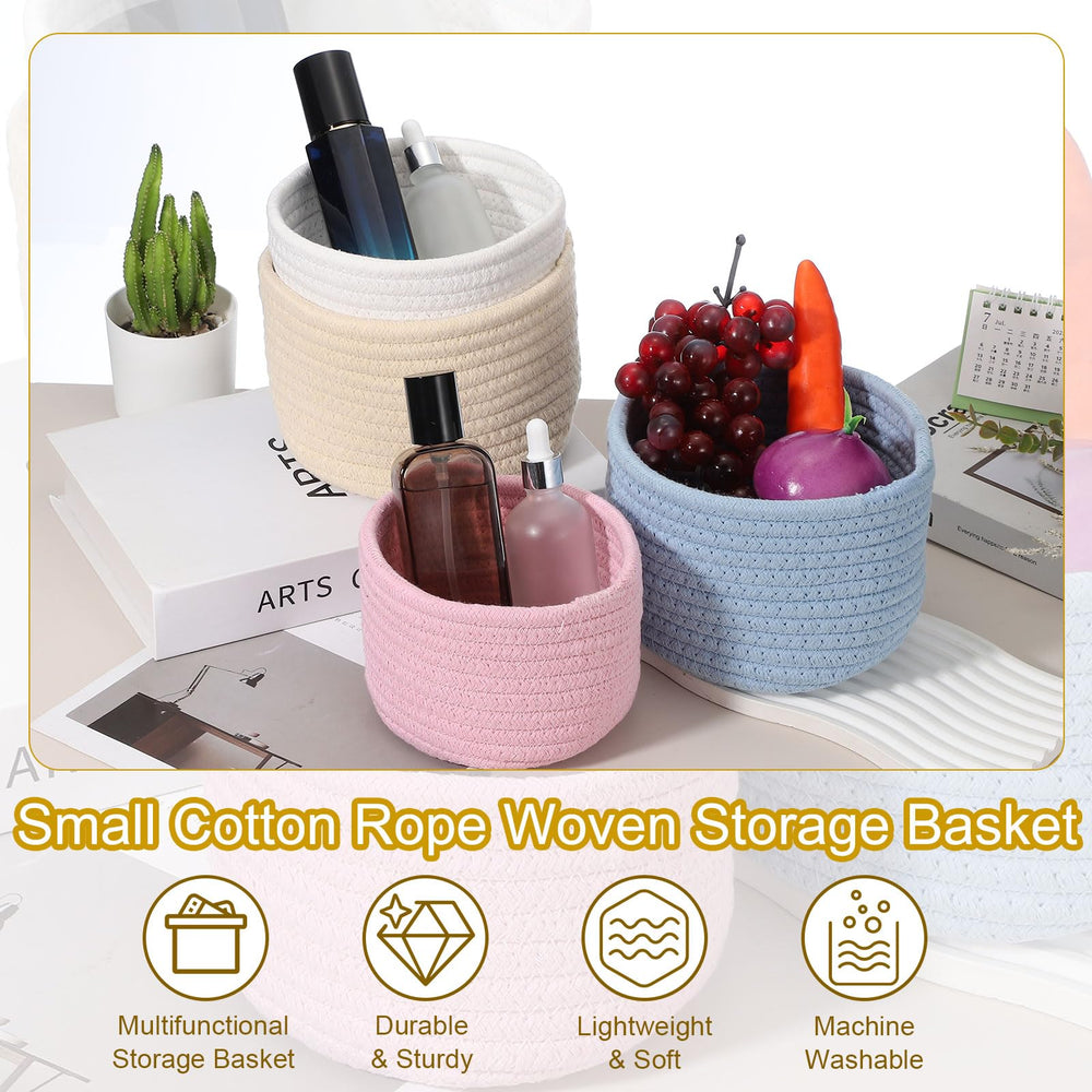 uxcell round storage basket 5-6x3-6, desktop use for neat organization