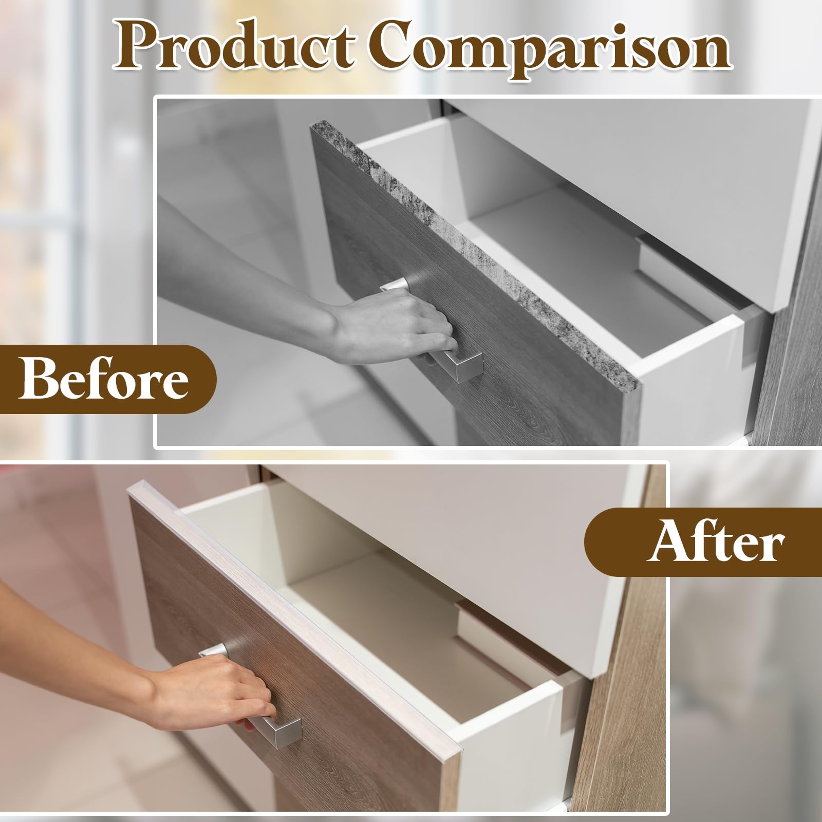 uxcell transparent edge guard kitchen image shows decor-friendly protection.