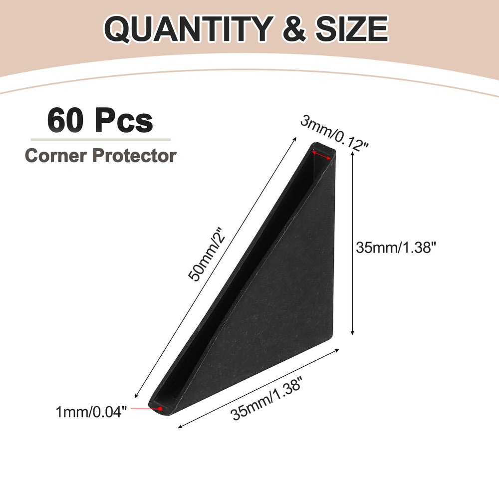 uxcell triangle corner protector right-angle black highlights durable plastic and edge protection for furniture.