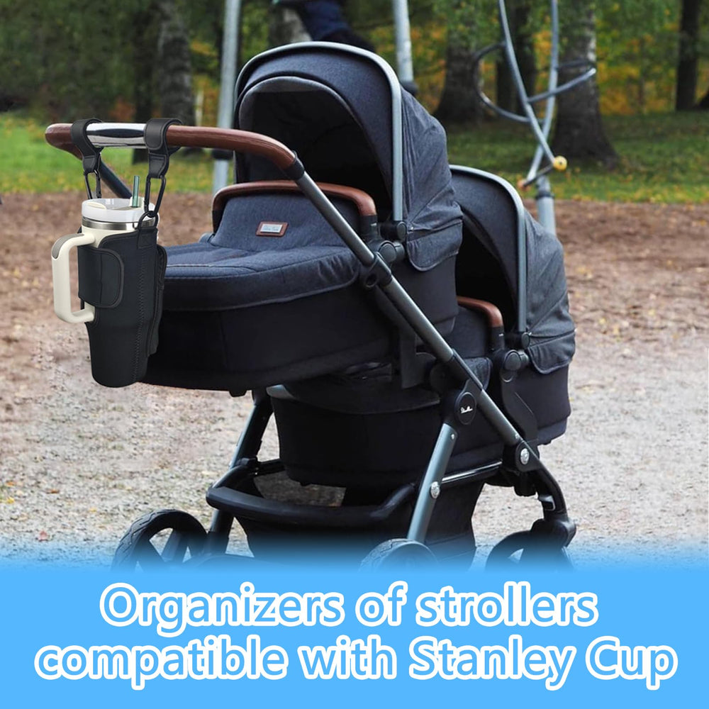 UXIETIN stroller cup holder with adjustable strap keeps your drink within reach during walks.