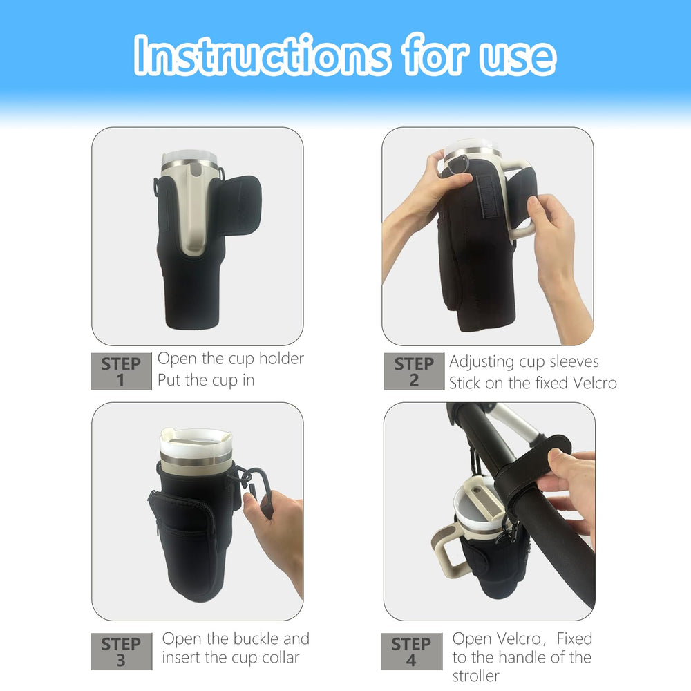 UXIETIN packaging includes cup holder, adjustable strap, and clips for quick setup.