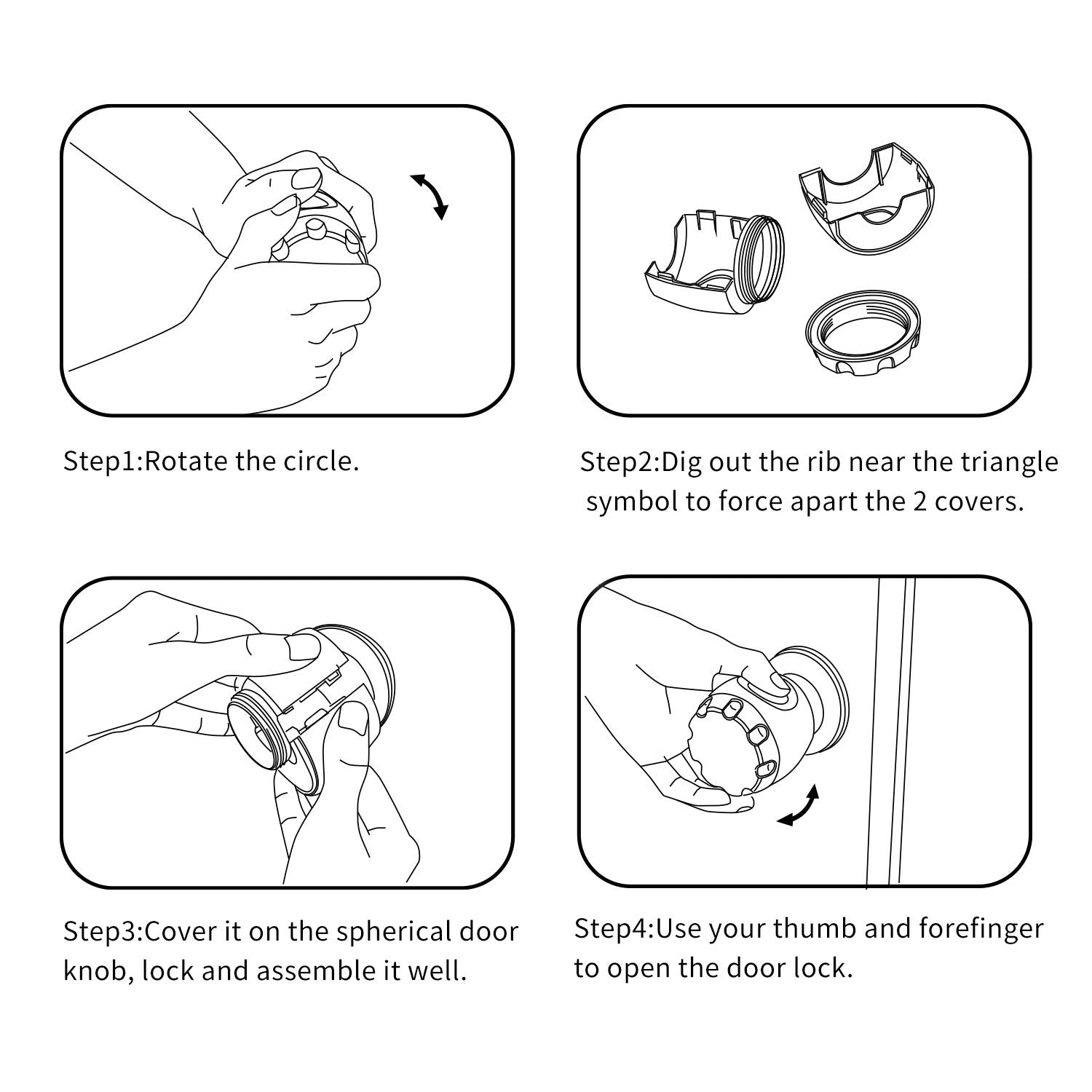 Uxoz packaging featuring four-piece set ready for families seeking safe door access.