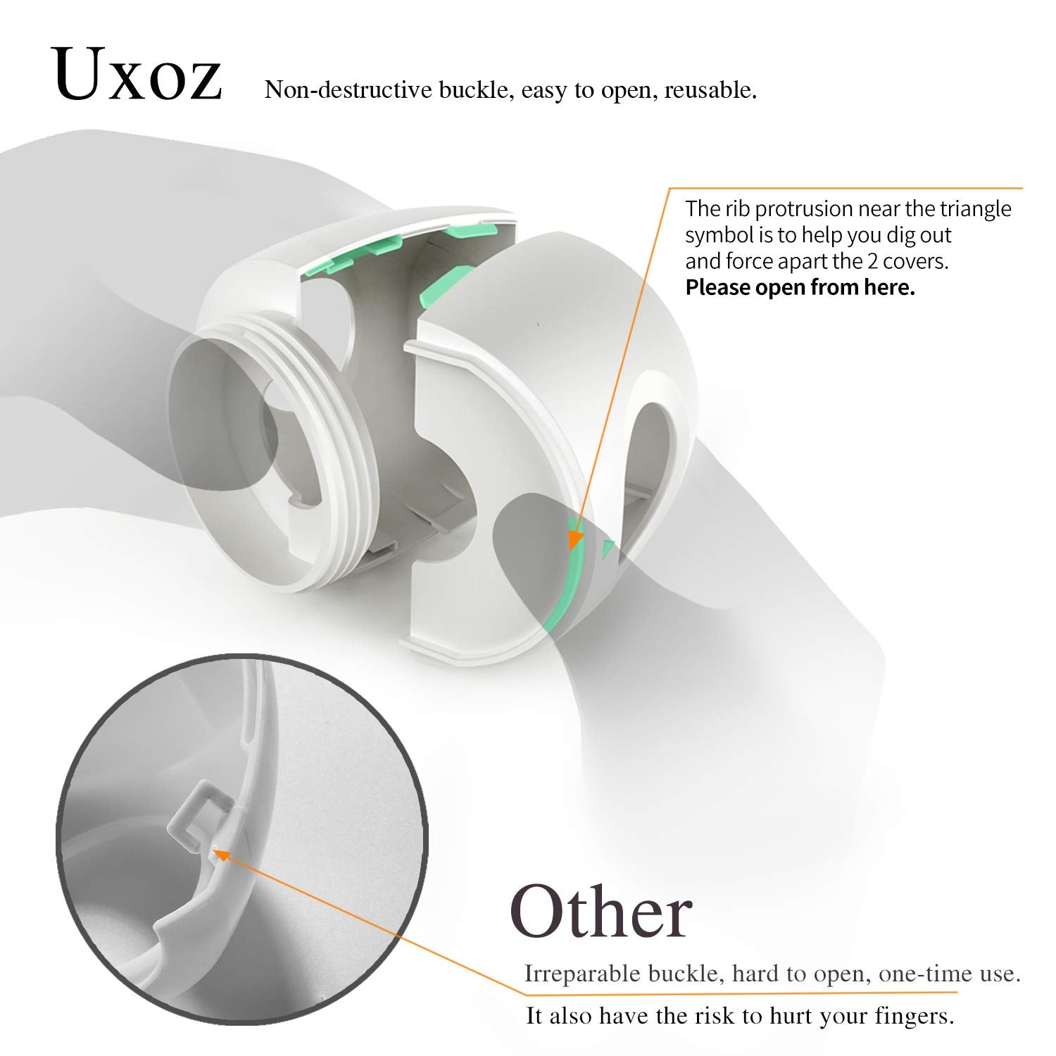 Uxoz reusable buckle door knob cover demonstrates durability and long-lasting, tool-free installation.