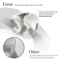 Uxoz reusable buckle door knob cover demonstrates durability and long-lasting, tool-free installation.