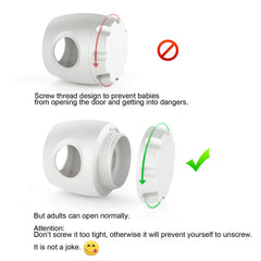 Uxoz door knob safety cover with screw thread design prevents easy unscrewing by toddlers.