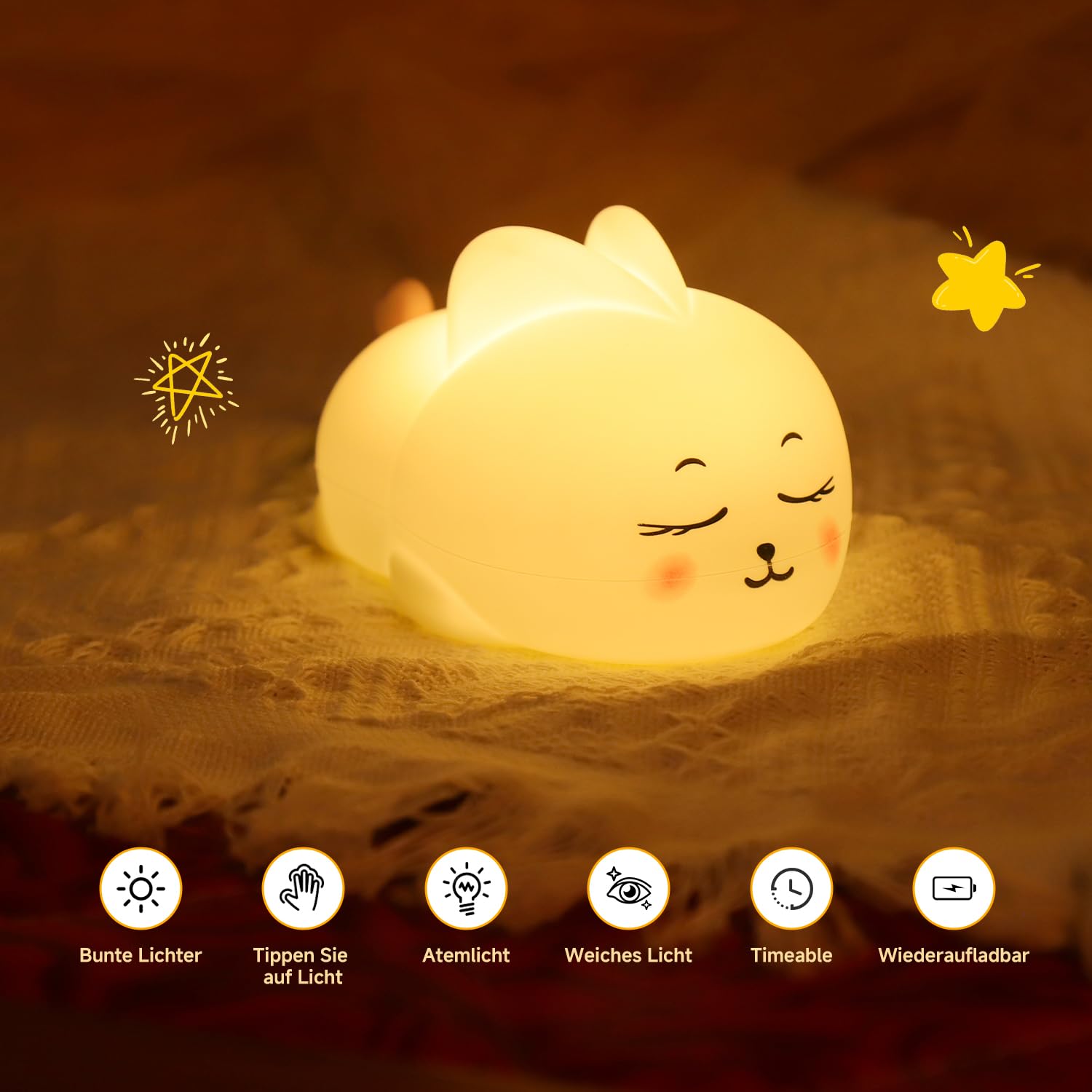 Uzzire LED breathing mode creates a calm sleep ambiance.