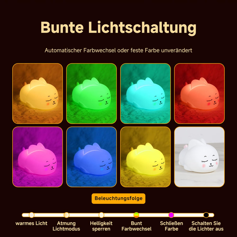 Uzzire rechargeable bunny nightlight with USB keeps bedside glow ready.