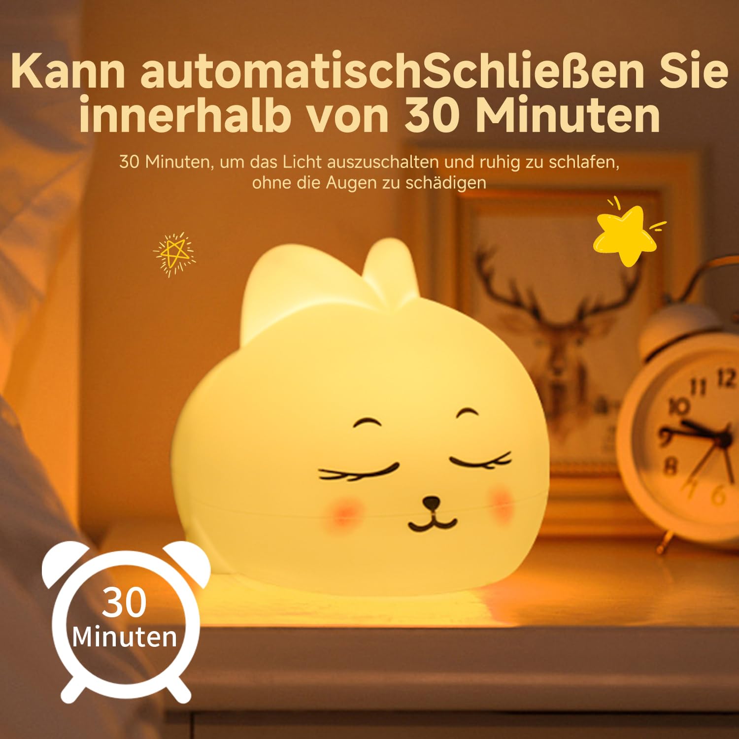 Uzzire touch-controlled nightlight offers seven colors for mood lighting.