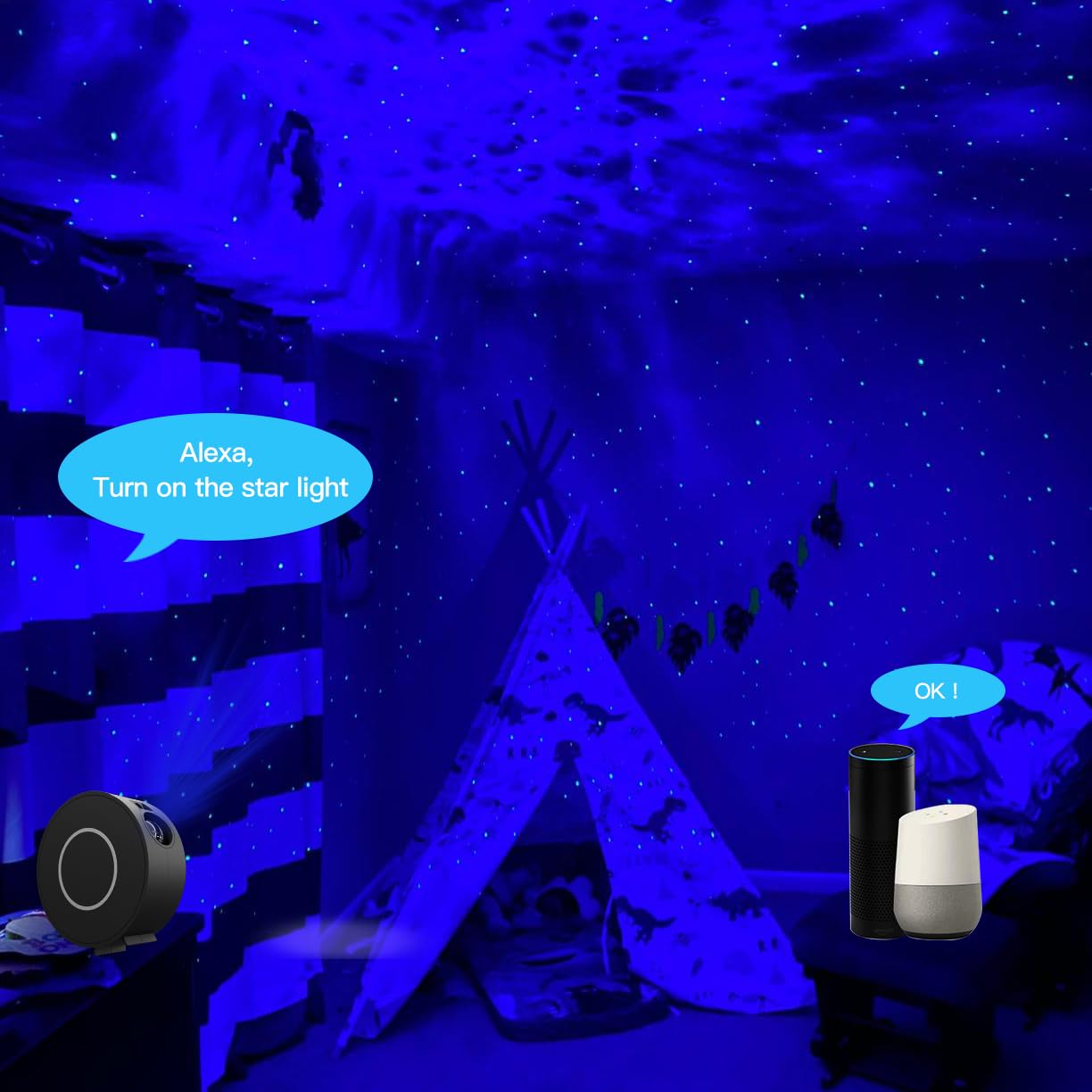 V JULES.V star projector 4-direction projection to tailor room angles