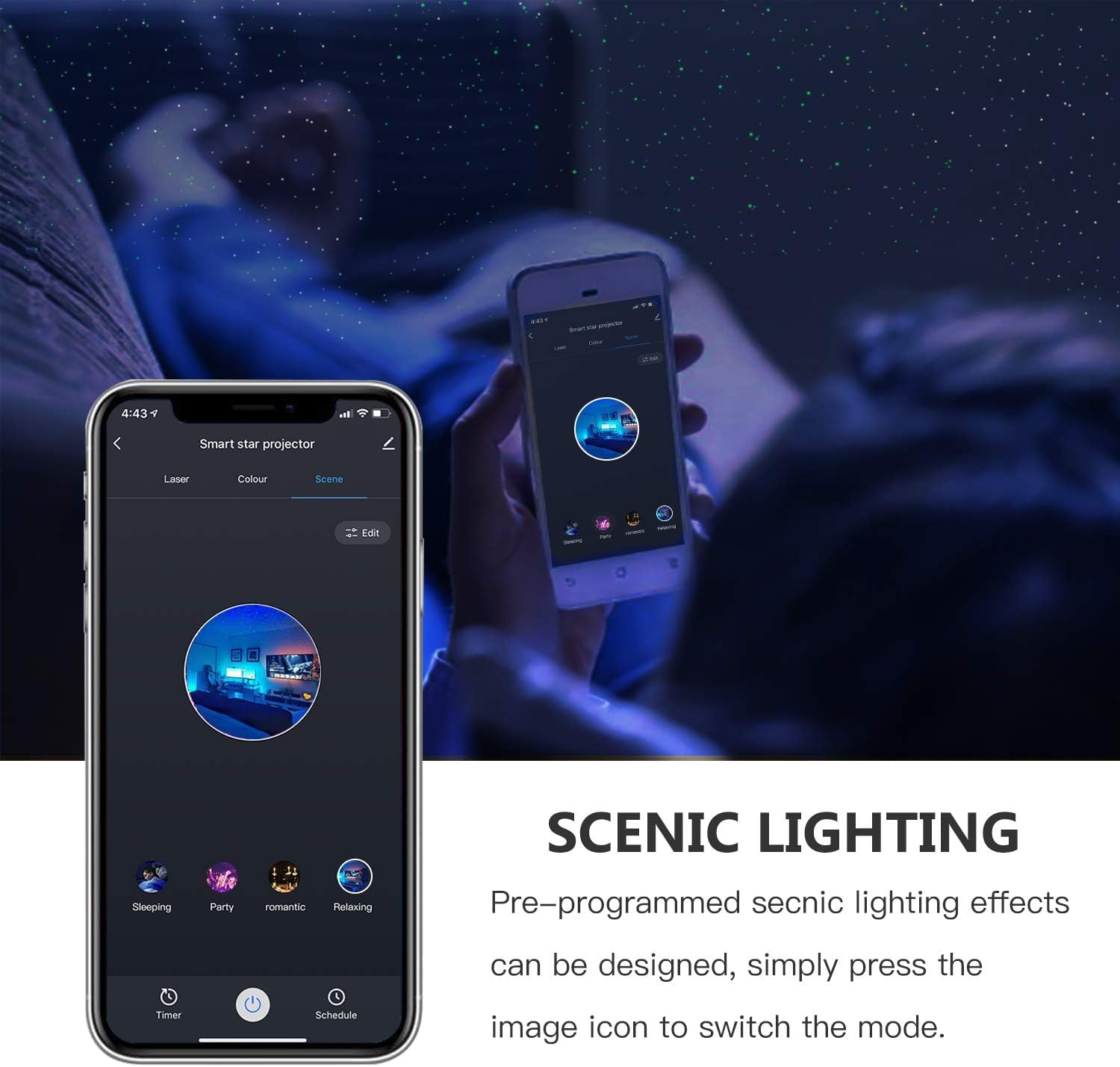 V JULES.V star projector with smart app and voice control for easy customization