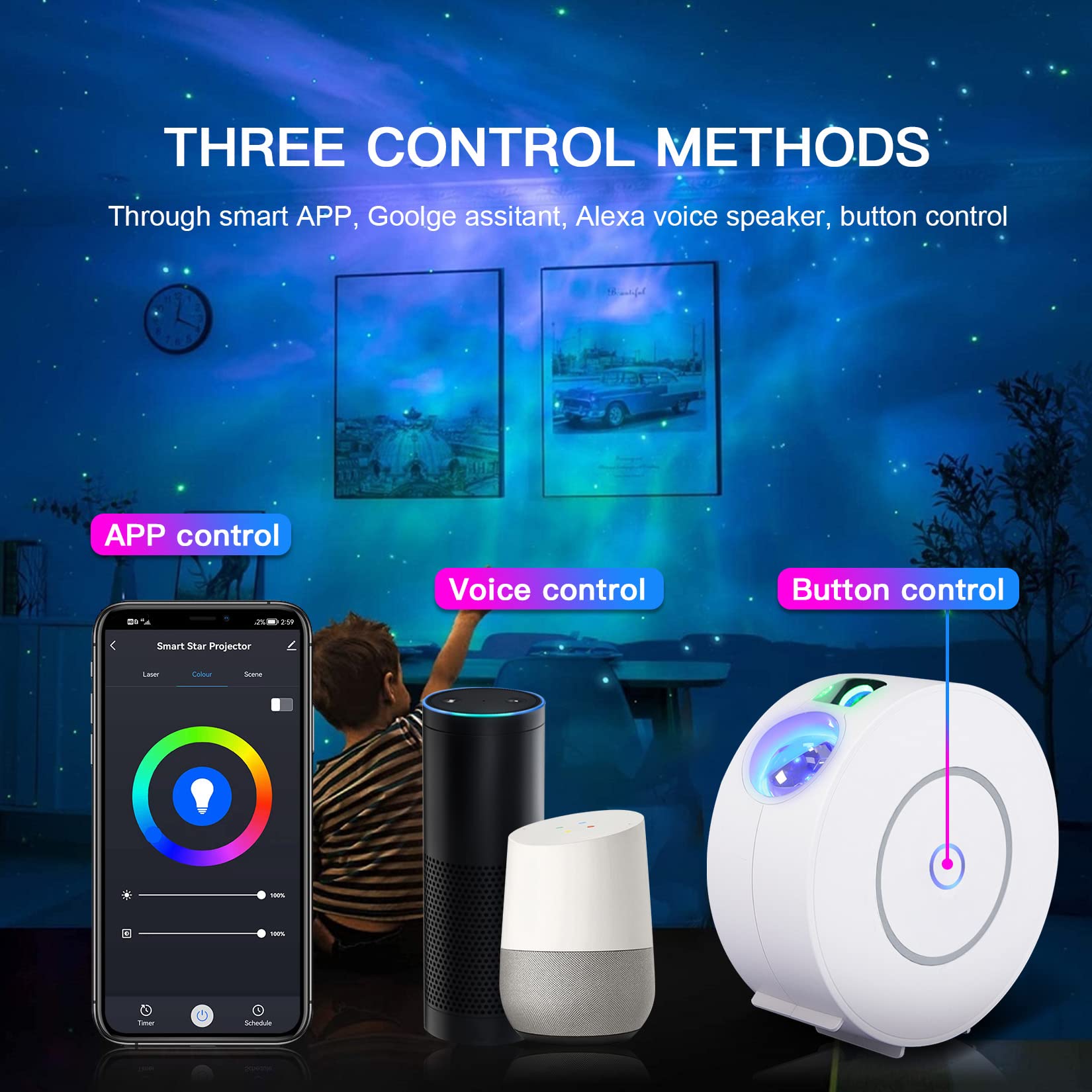 V JULES.V Smart Life control interface with app and voice commands