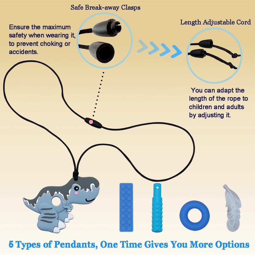 V-TOP chew necklaces building-block shape promotes safe chewing during sensory breaks.