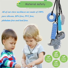 V-TOP chew necklaces donut shape provides soothing chewing during long car rides and focus sessions.